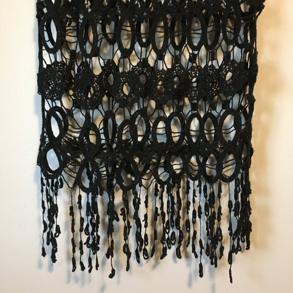Vintage Bohemian Black Loose Crochet Lace Top - Picture 5 of 15